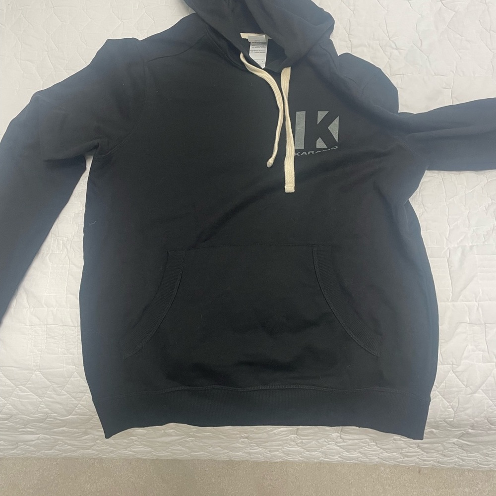 District Black Hoodie with Cream Drawstrings
